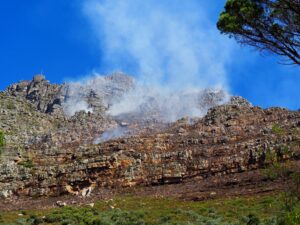 Table Mountain on fire